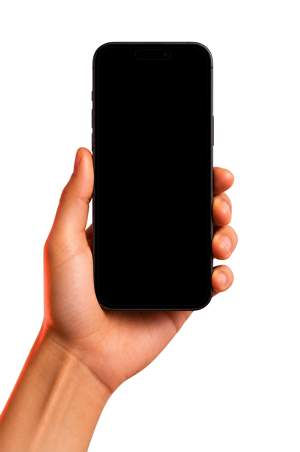 A hand holding an iPhone running SnapFrame